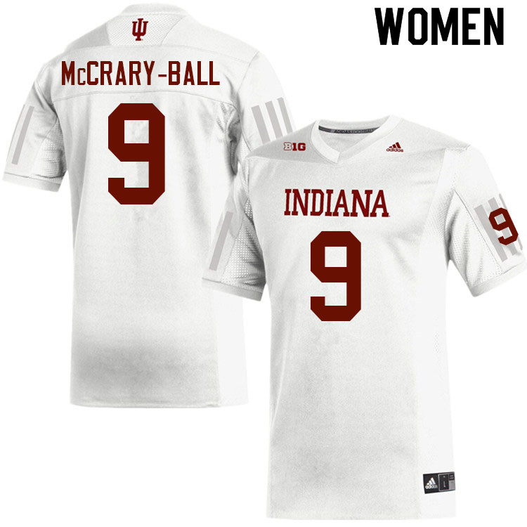 Women #9 Marcelino McCrary-Ball Indiana Hoosiers College Football Jerseys Sale-White Jersey